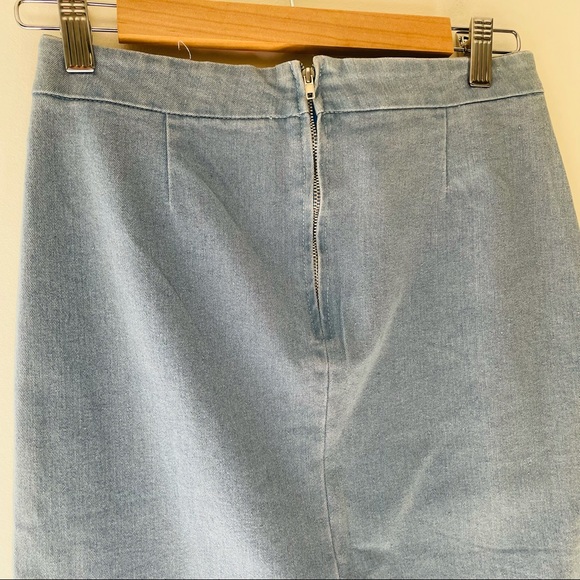Size 12 AVA Fitted Bodycon Long Midi Denim Skirt - Picture 10 of 13
